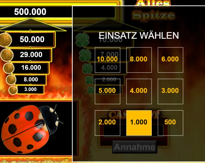 Einsatz wählen